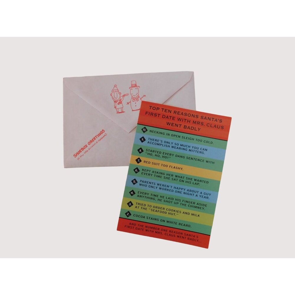 Shoebox Christmas 22 Cards Top 10 Reasons Santa's First Date Went Badly Boxed